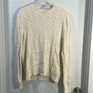 White, Men’s medium, Brooks Brothers supima cotton white sweater.